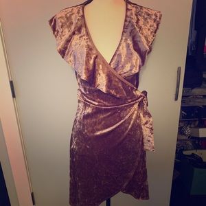 Forever 21 velvet ruffle wrap dress NWT